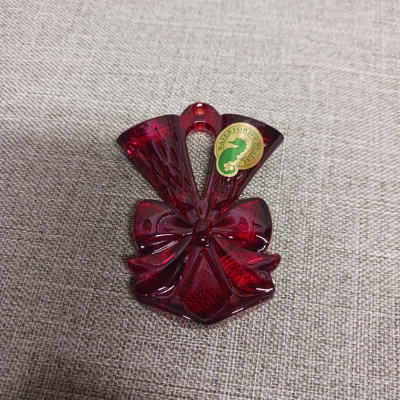 Waterford Crystal 2010 Lismore Red Toasting Flute Ornament With Enhancer NIB - Picture 2 of 11